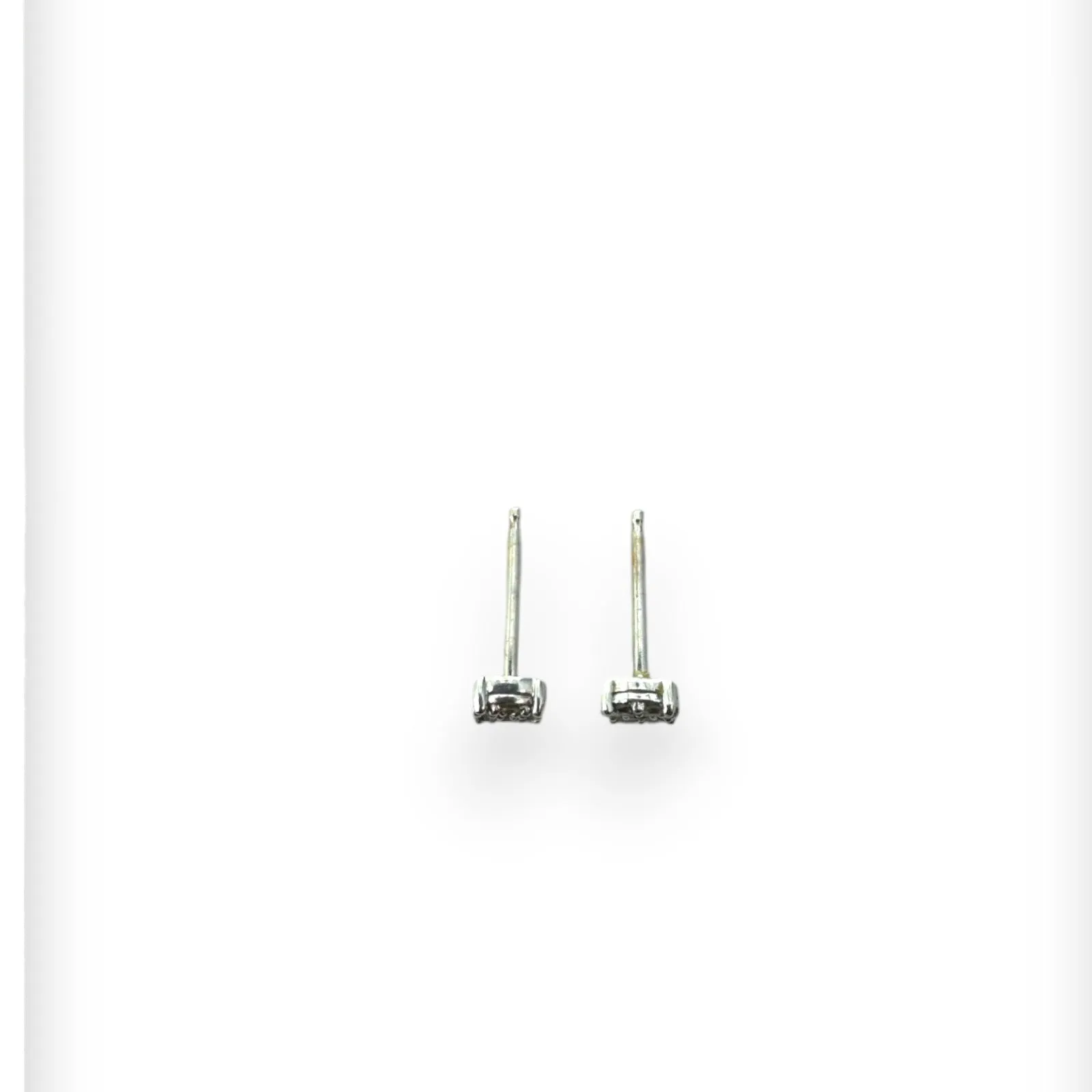 Kids 10kt Solid White Gold Diamond Small Everyday Stud Earrings