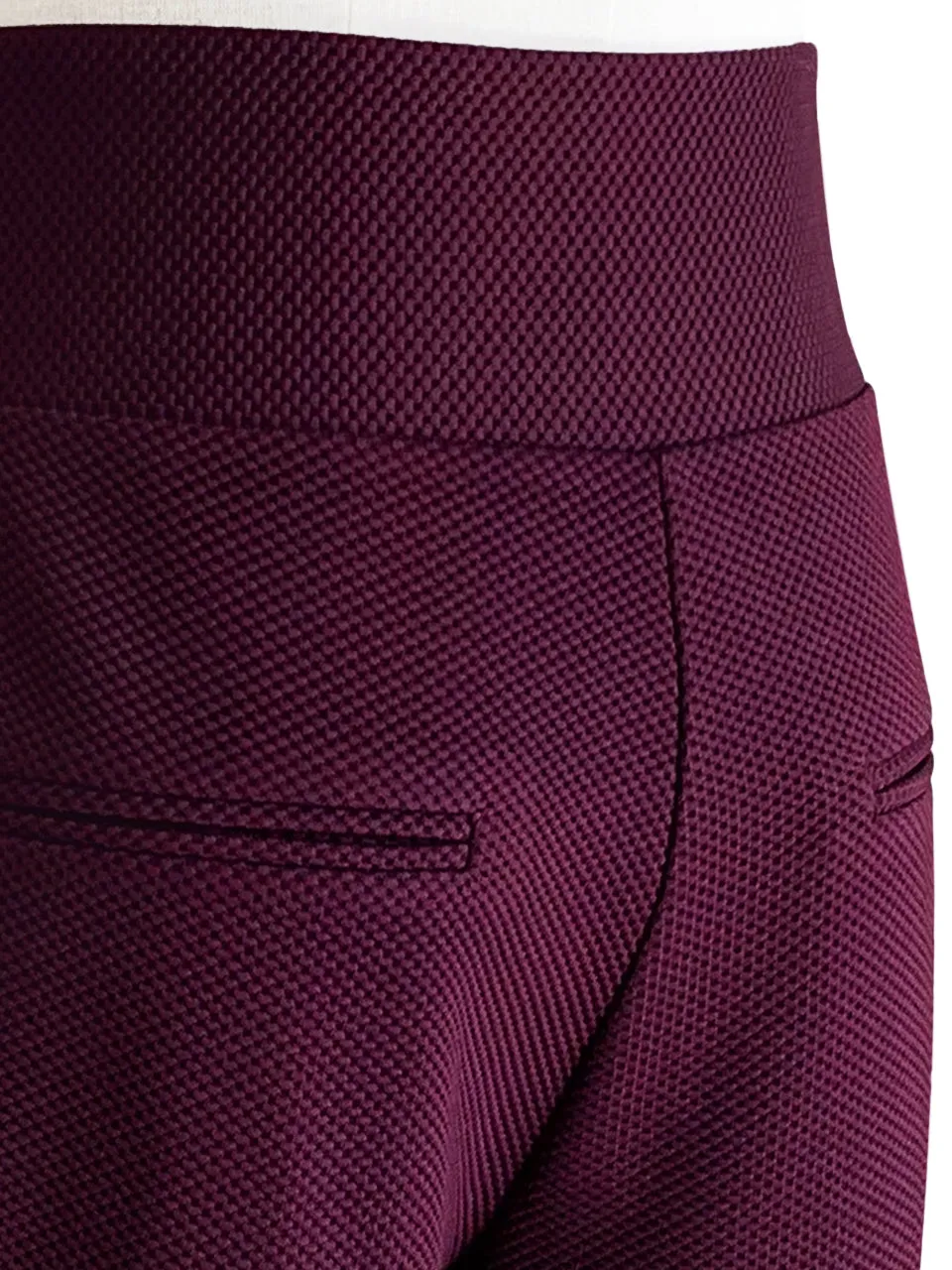 Last Chance! Plum Red-Purple Flare Leg Pull On Button Pants