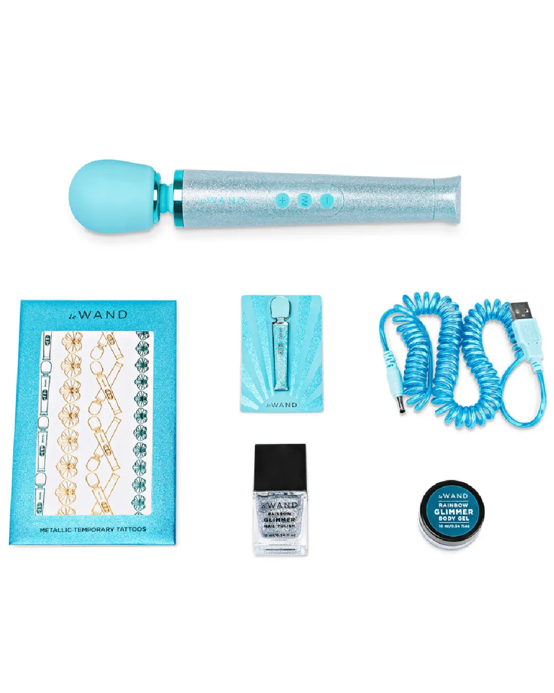 Le Wand All That Glimmers Wand Vibrator - Blue