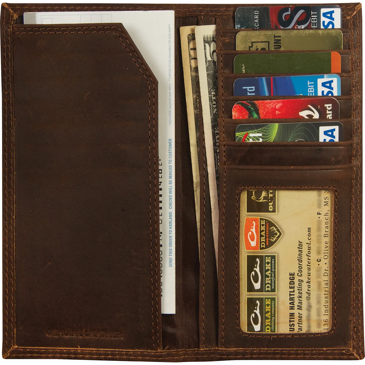 Leather Checkbook Wallet