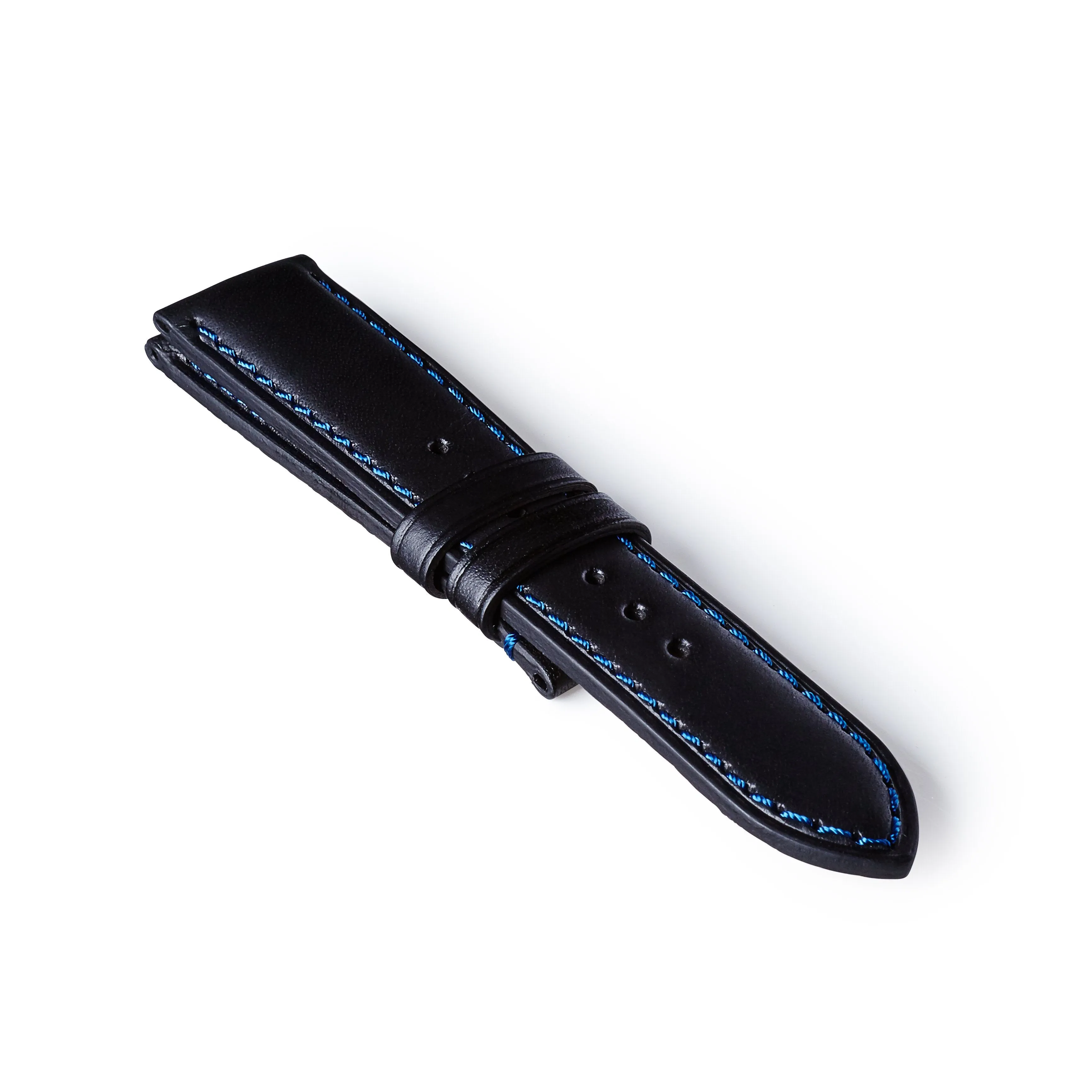 Leather Strap - Black/Blue