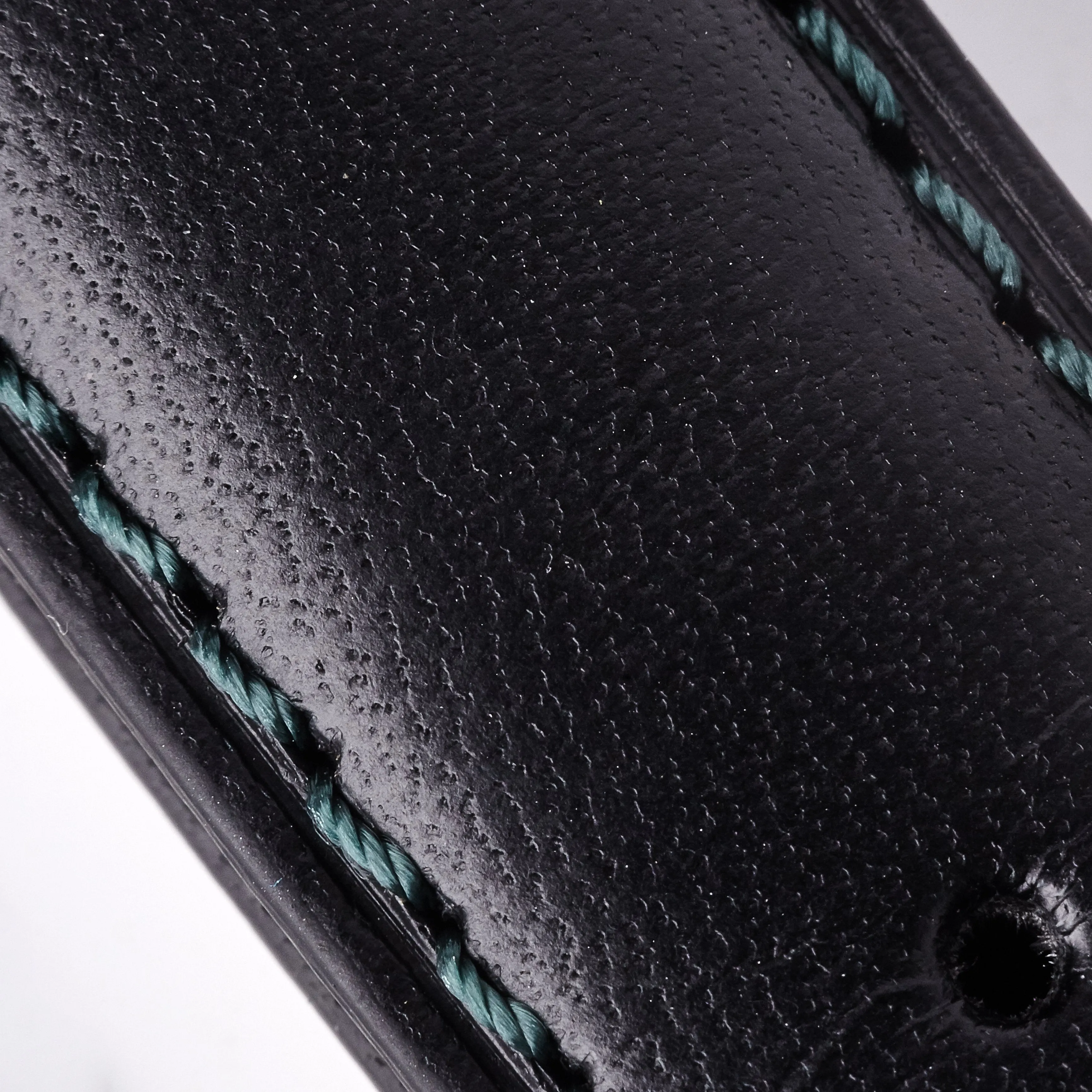 Leather Strap - Black/Green