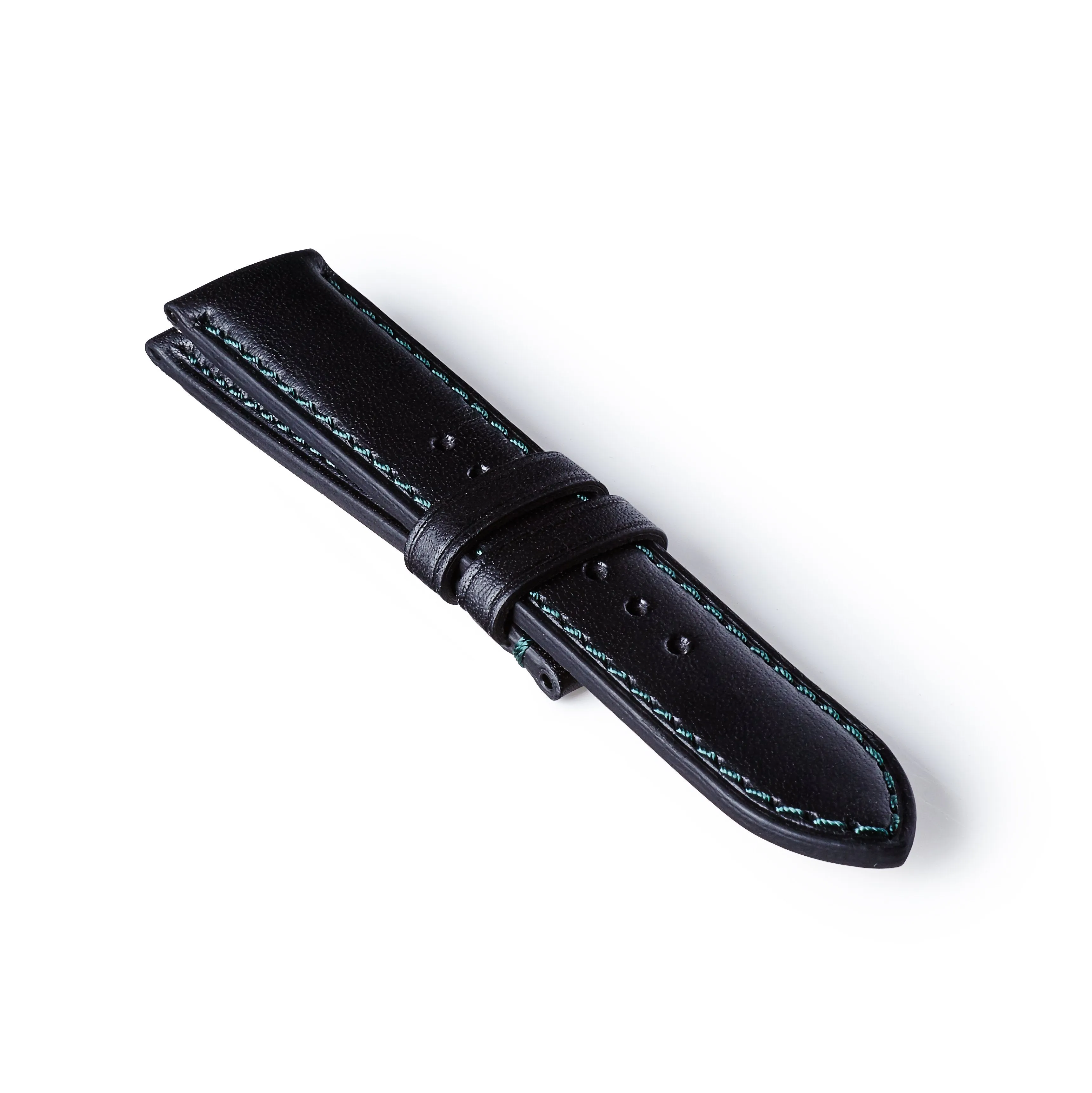 Leather Strap - Black/Green