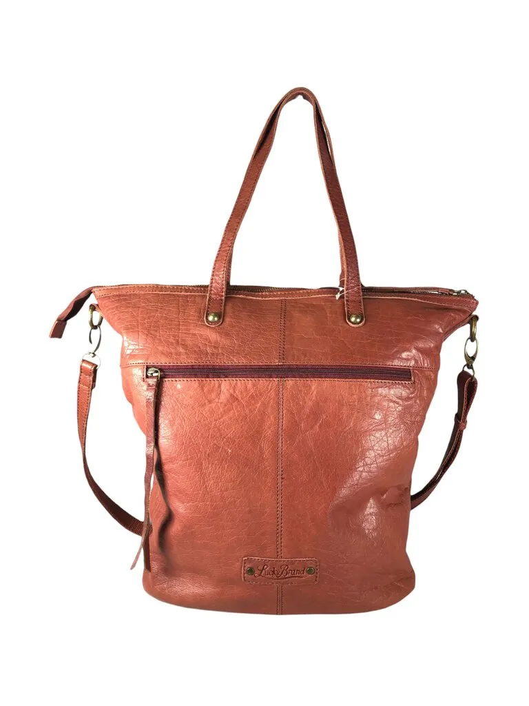 Leather zip top handbag