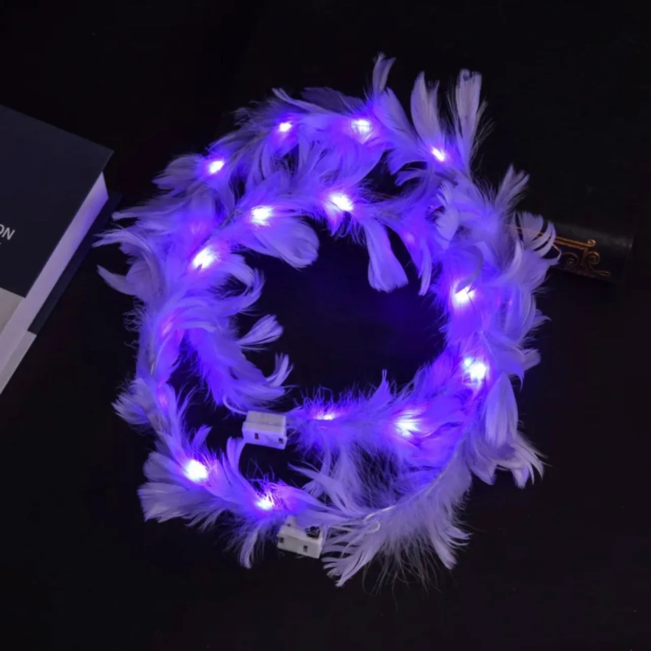 LED Goddess Headband - Light Up Headband, Feather Headpiece, Goddess Headpiece, Birthday Party, Goddess