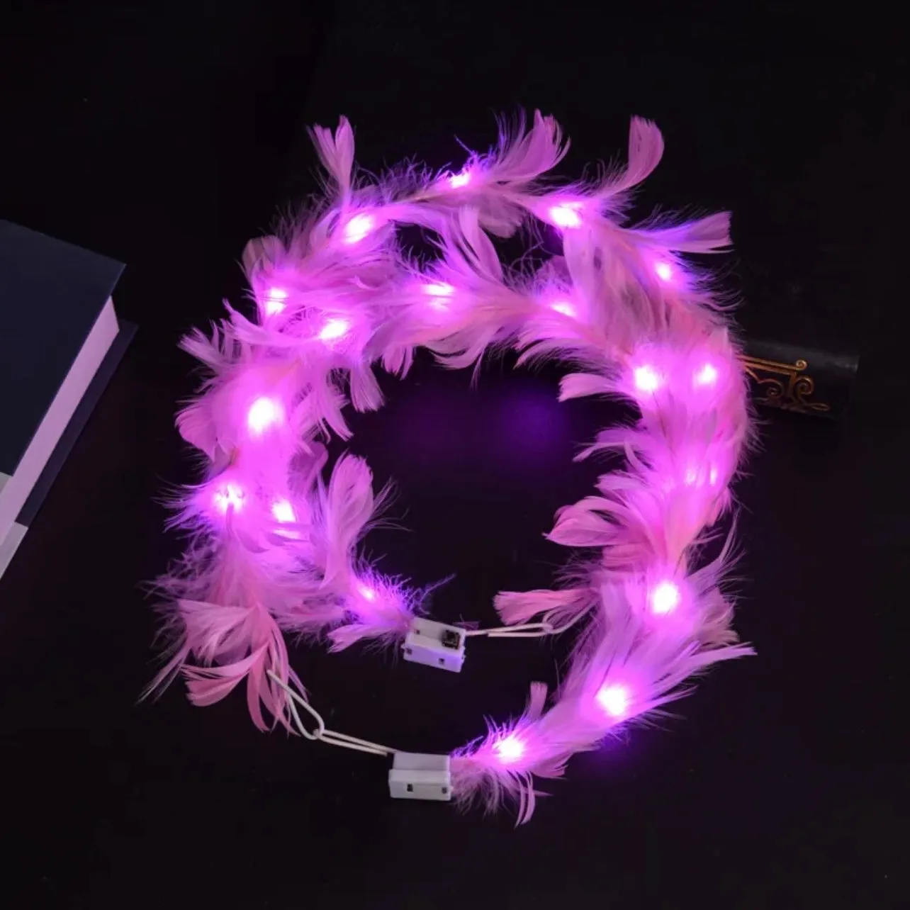 LED Goddess Headband - Light Up Headband, Feather Headpiece, Goddess Headpiece, Birthday Party, Goddess