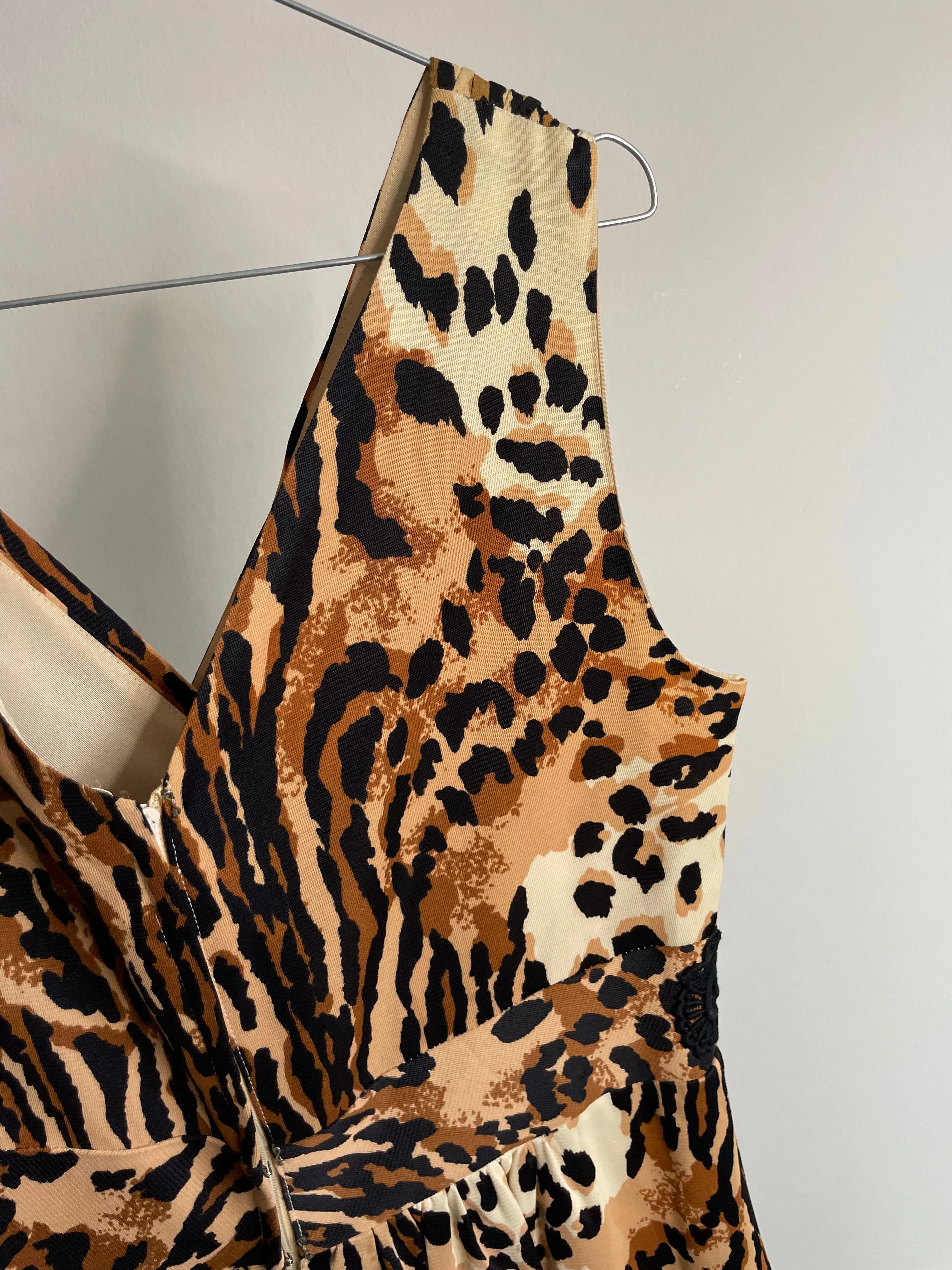 Leopard Print 60s Evening Gown