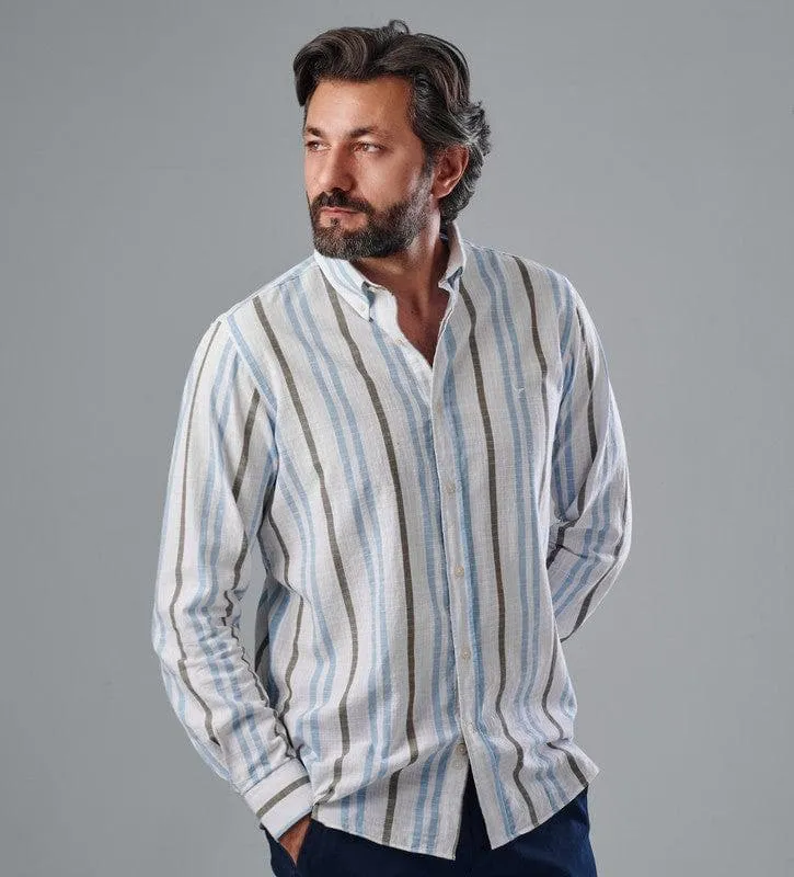 Long Sleeve Striped Shirt - OFF WHITE