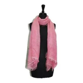 Lurex Frayed Edge Scarf - Watermelon