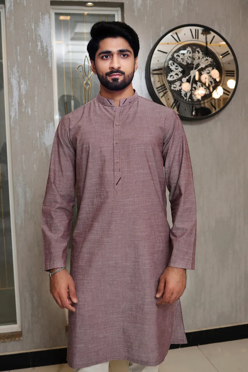 Men Classic Cotton Kurta Purple