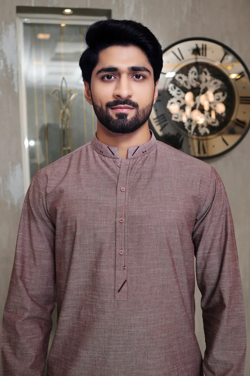 Men Classic Cotton Kurta Purple