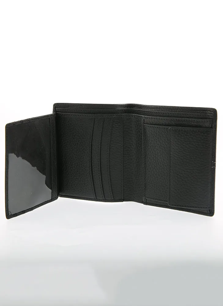 Men's Pebble Grain Leather Bifold Wallet with RFID Blocking and Coin Purse