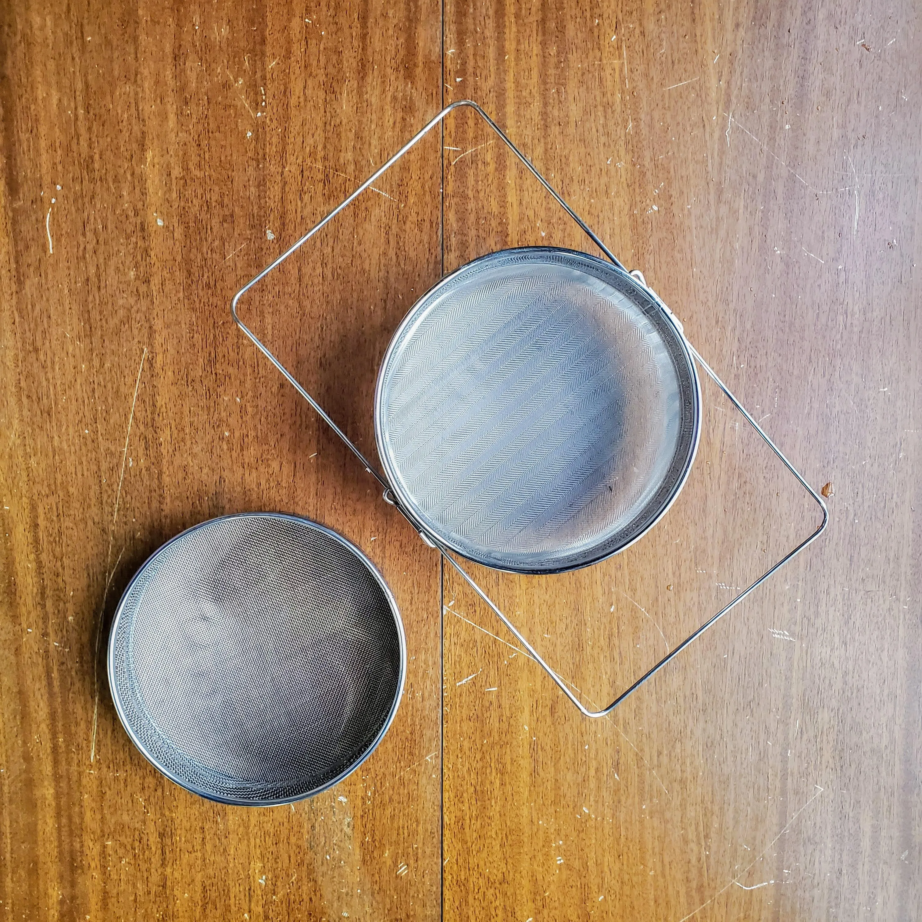 Metal Double Honey Strainer