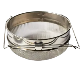 Metal Double Honey Strainer