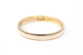 Milgrain Wedding Band Plain Domed Stackable Ring 14k 585 Yellow Gold Size 7.5