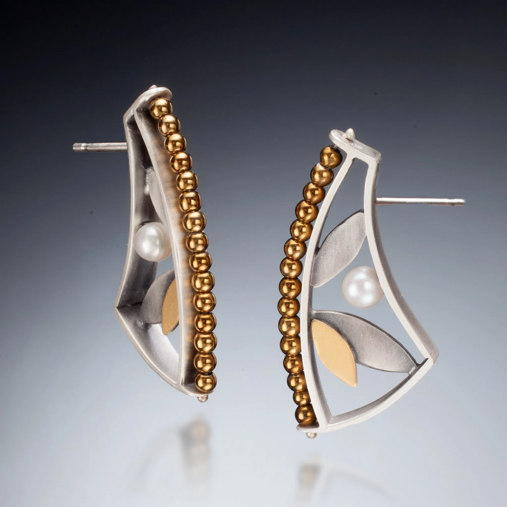 Mixed Metal Cuff Earrings