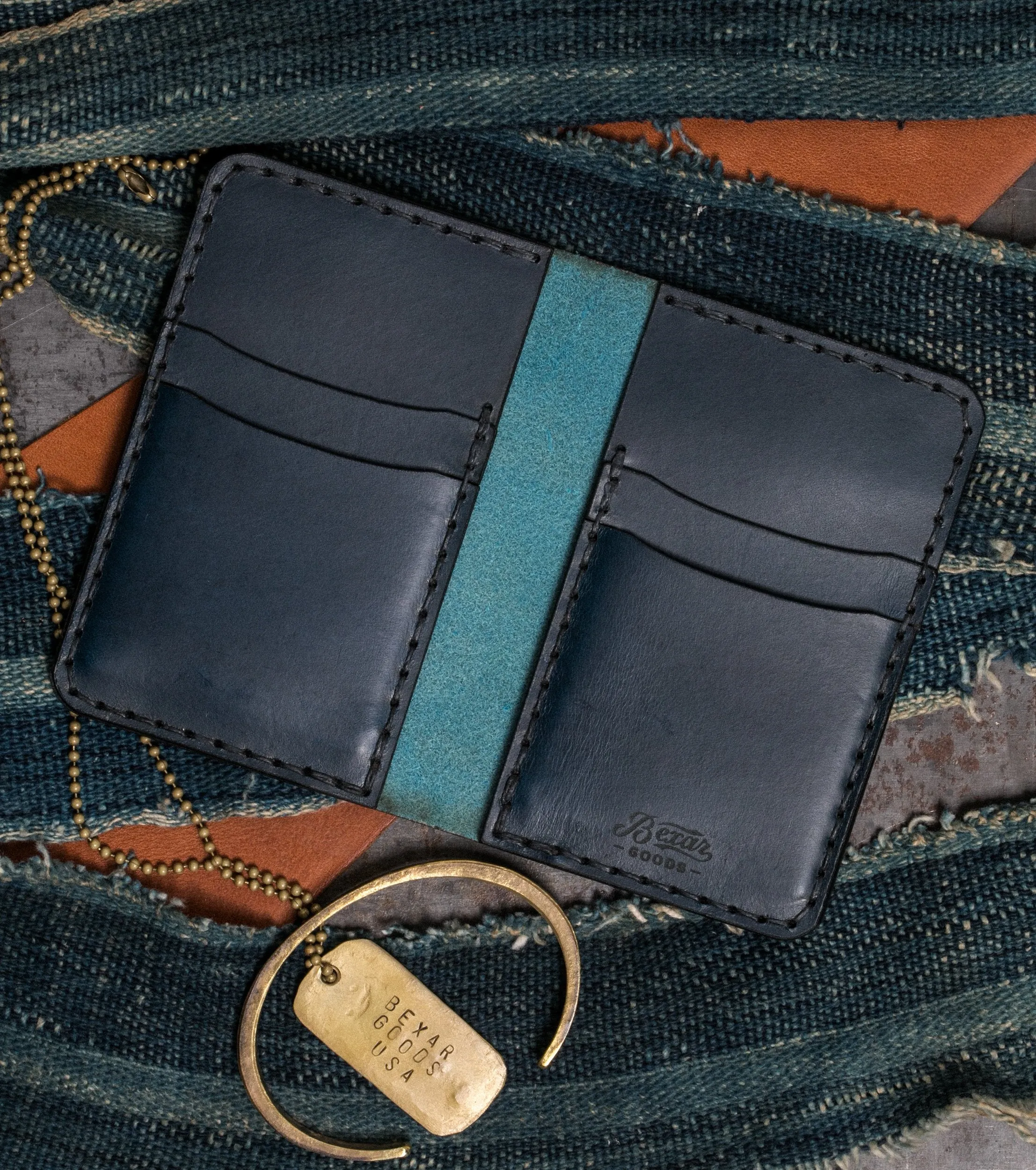 Navy Vertical Card Wallet