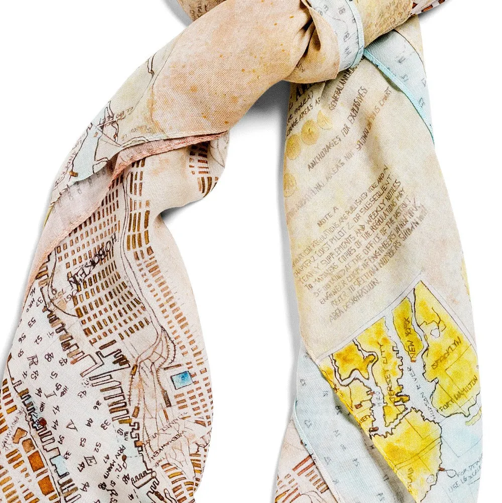 [ny harbor chart]  [square scarf]