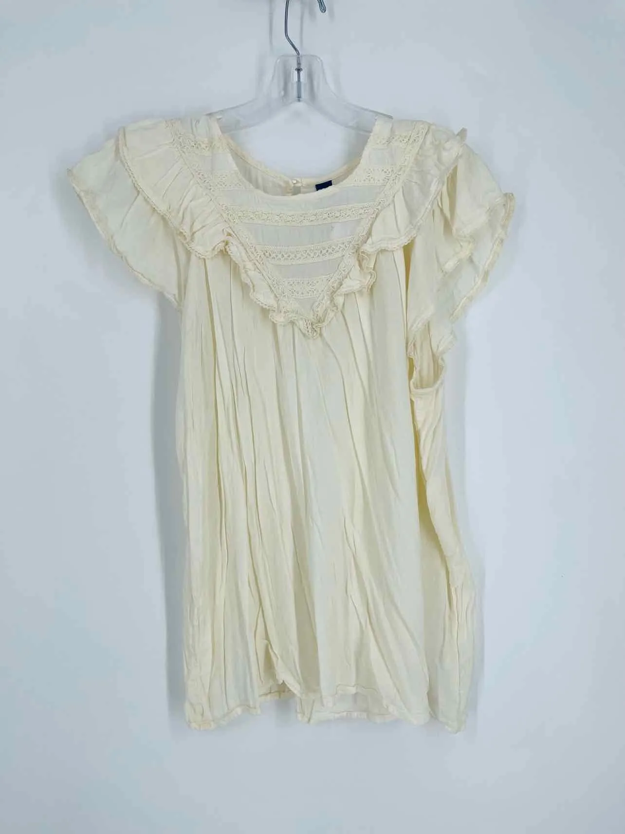 Old Navy Size XL Cream Lace Trim Tops Top-Short Sleeve