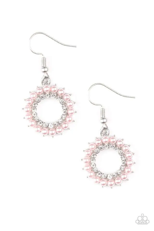 Paparazzi Accessories  - A Proper Lady #E281 Peg - Pink Earring