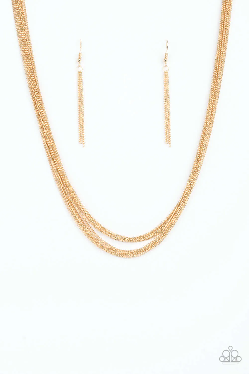 Paparazzi Accessories  - Backstage Bravado #N706 Box 8 - Gold Necklace