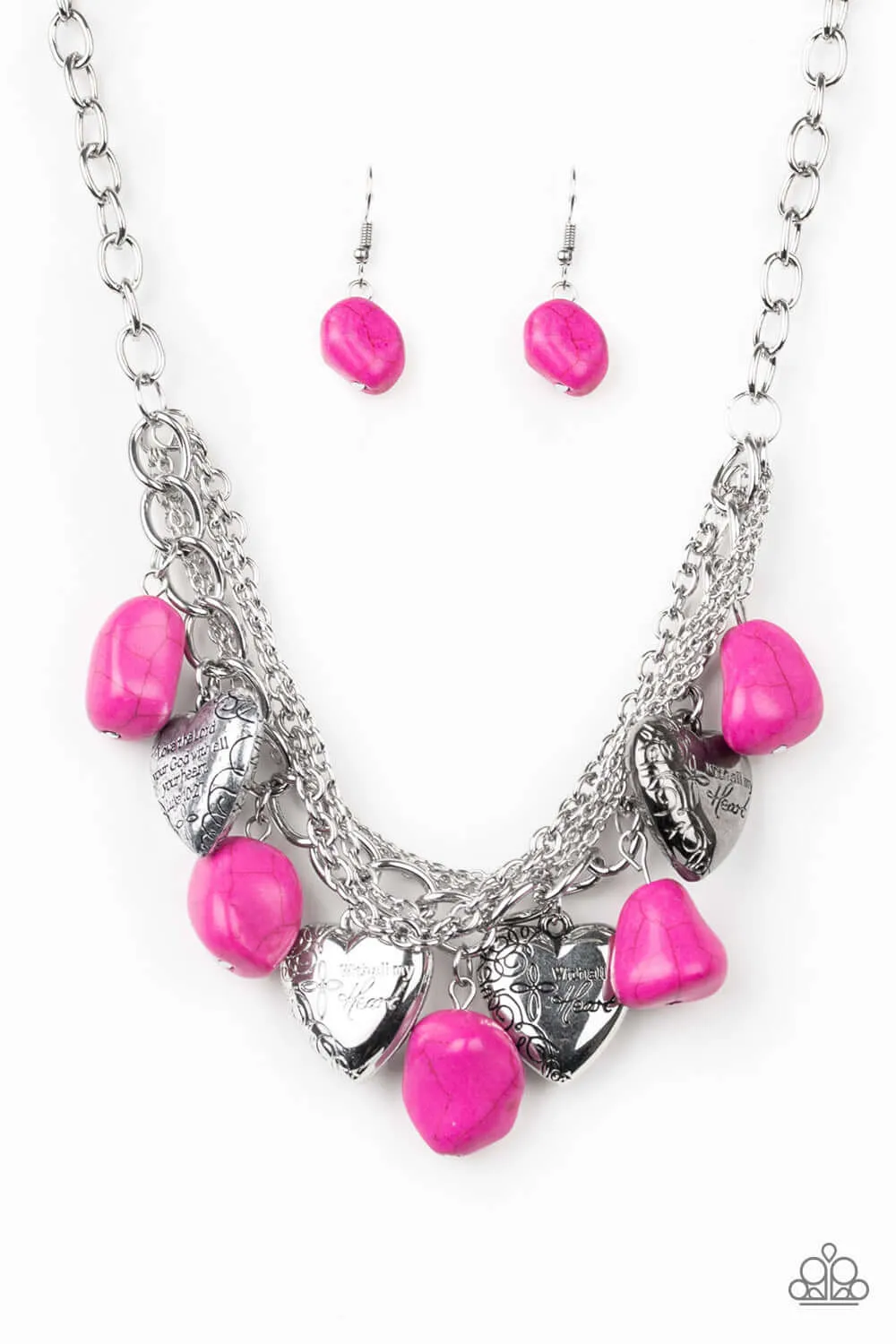 Paparazzi Accessories  - Change Of Heart #L644 - Pink Necklace