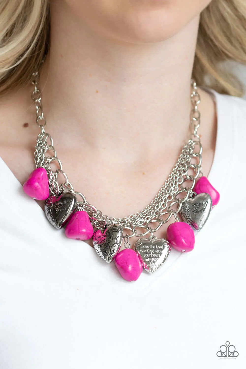 Paparazzi Accessories  - Change Of Heart #L644 - Pink Necklace