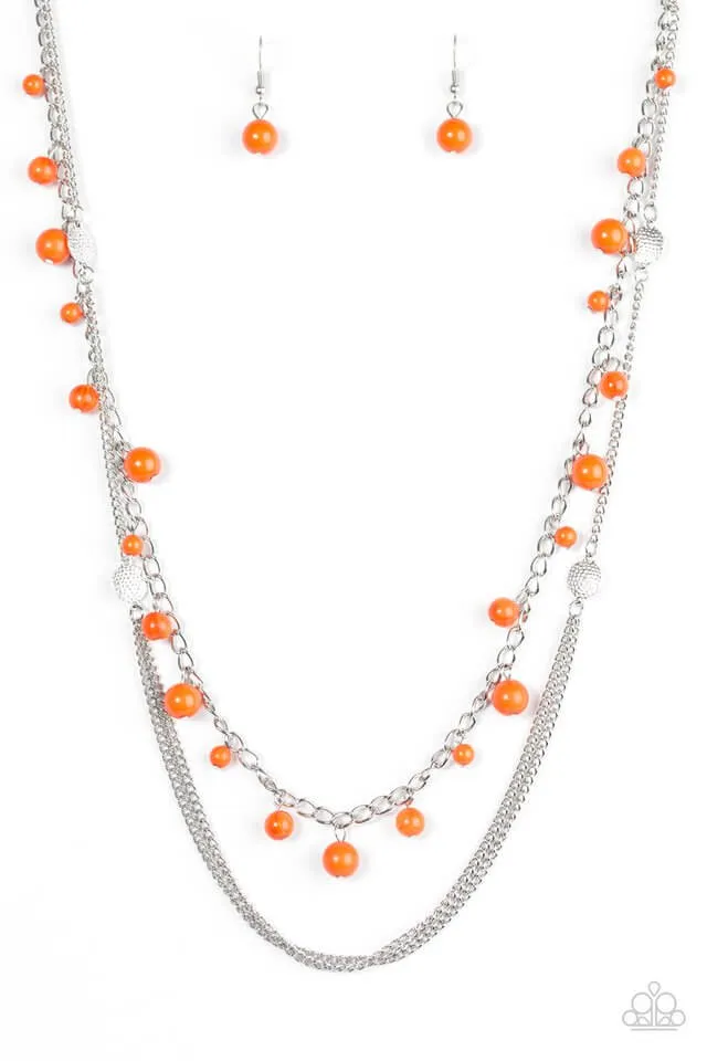 Paparazzi Accessories  - Color Spree #L651 - Orange Necklace