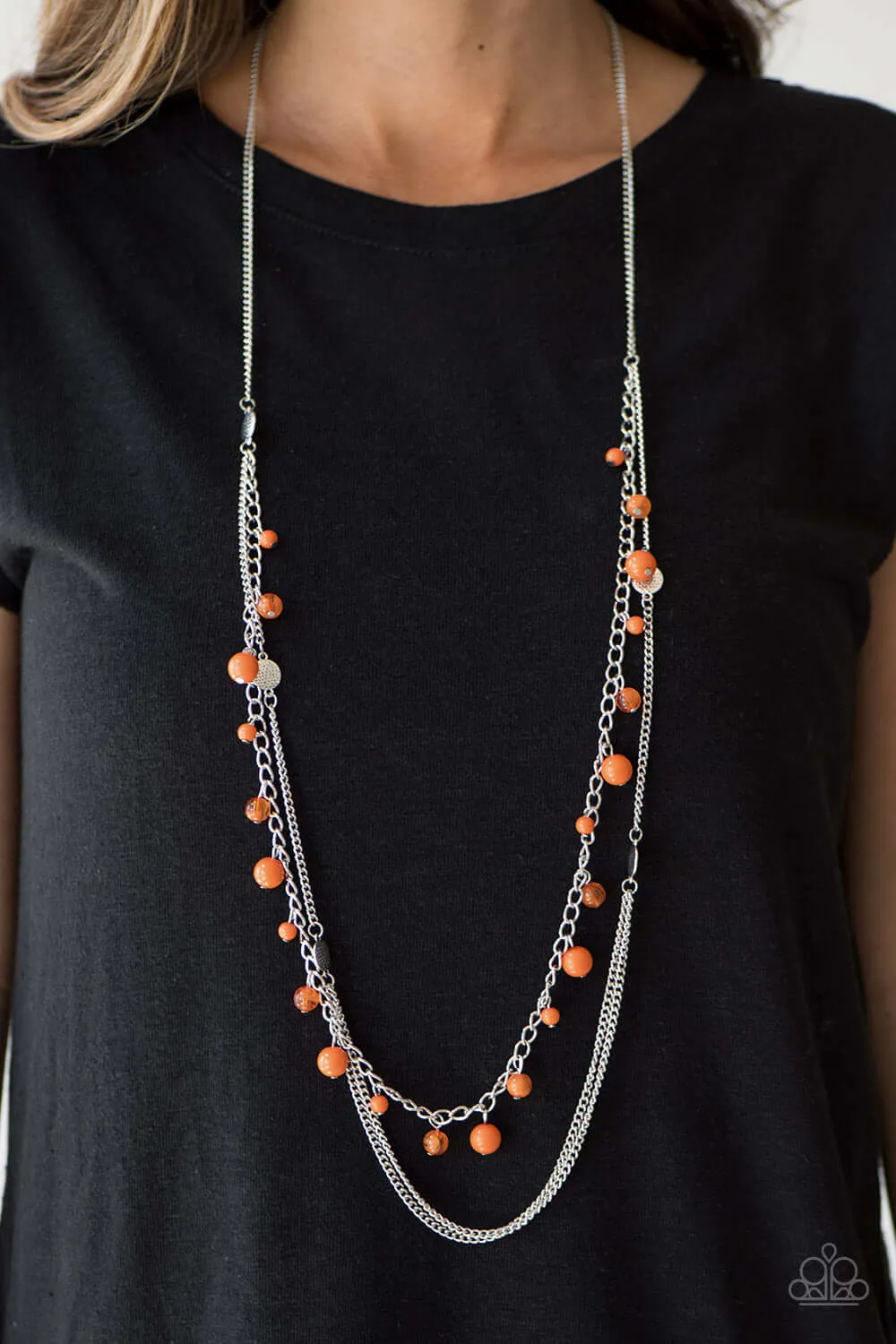 Paparazzi Accessories  - Color Spree #L651 - Orange Necklace