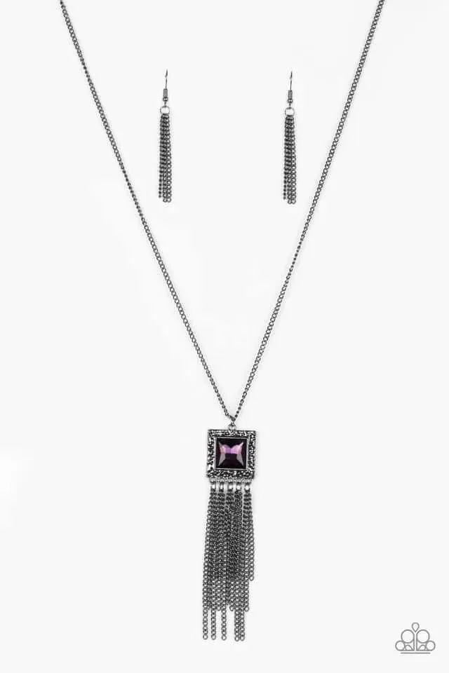 Paparazzi  Accessories - Shimmer Sensei #N829 Peg - Purple Necklace