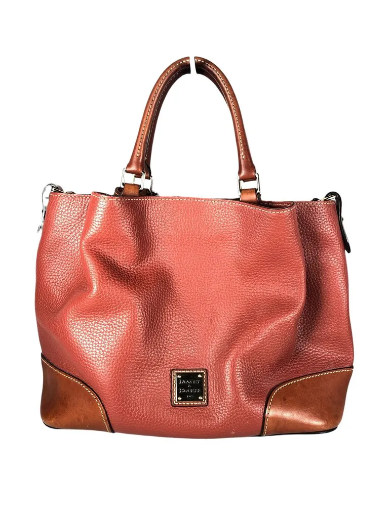 Pebble leather triple entry handbag