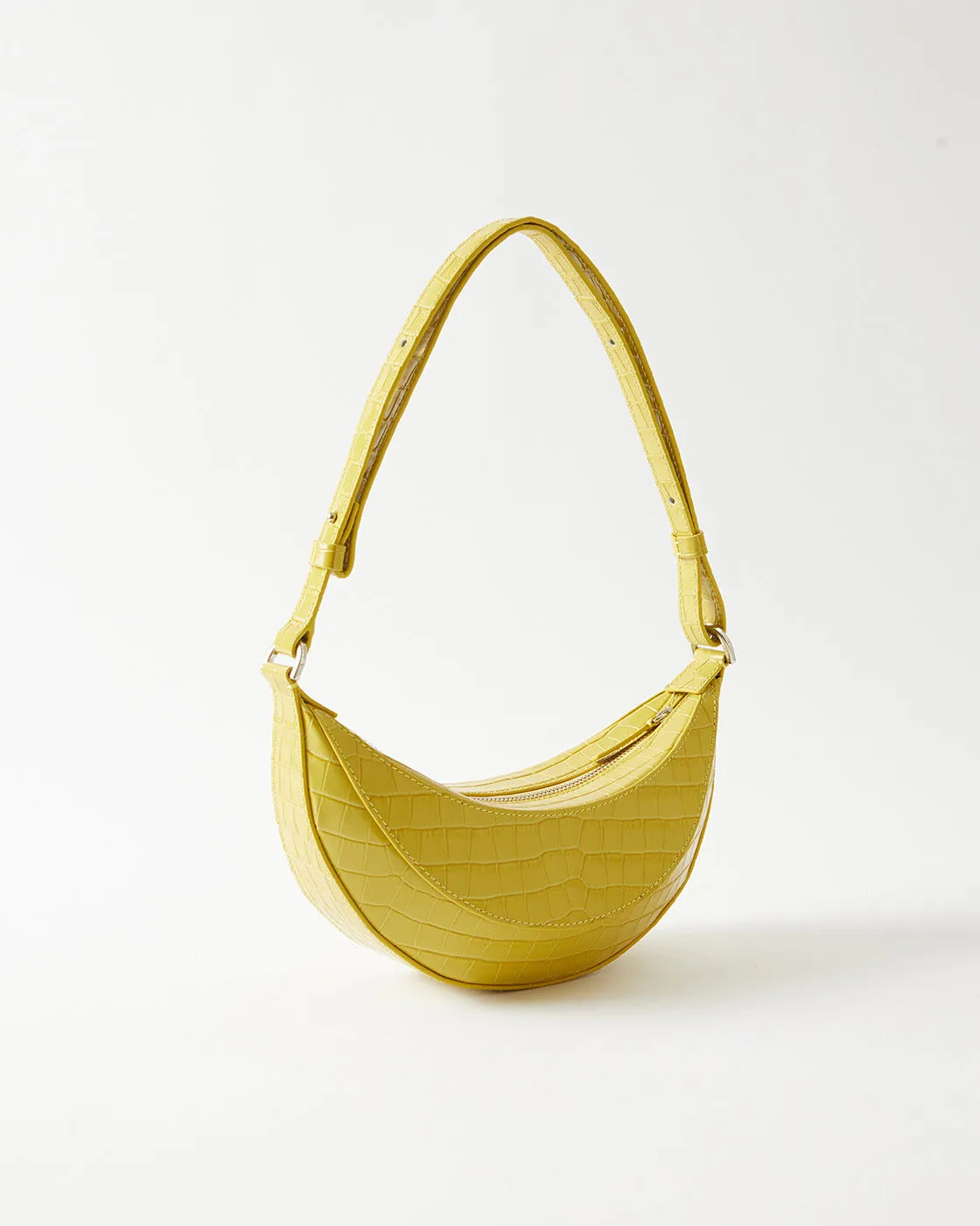 Petite Banana Bag Leather Emboss Croc Yellow