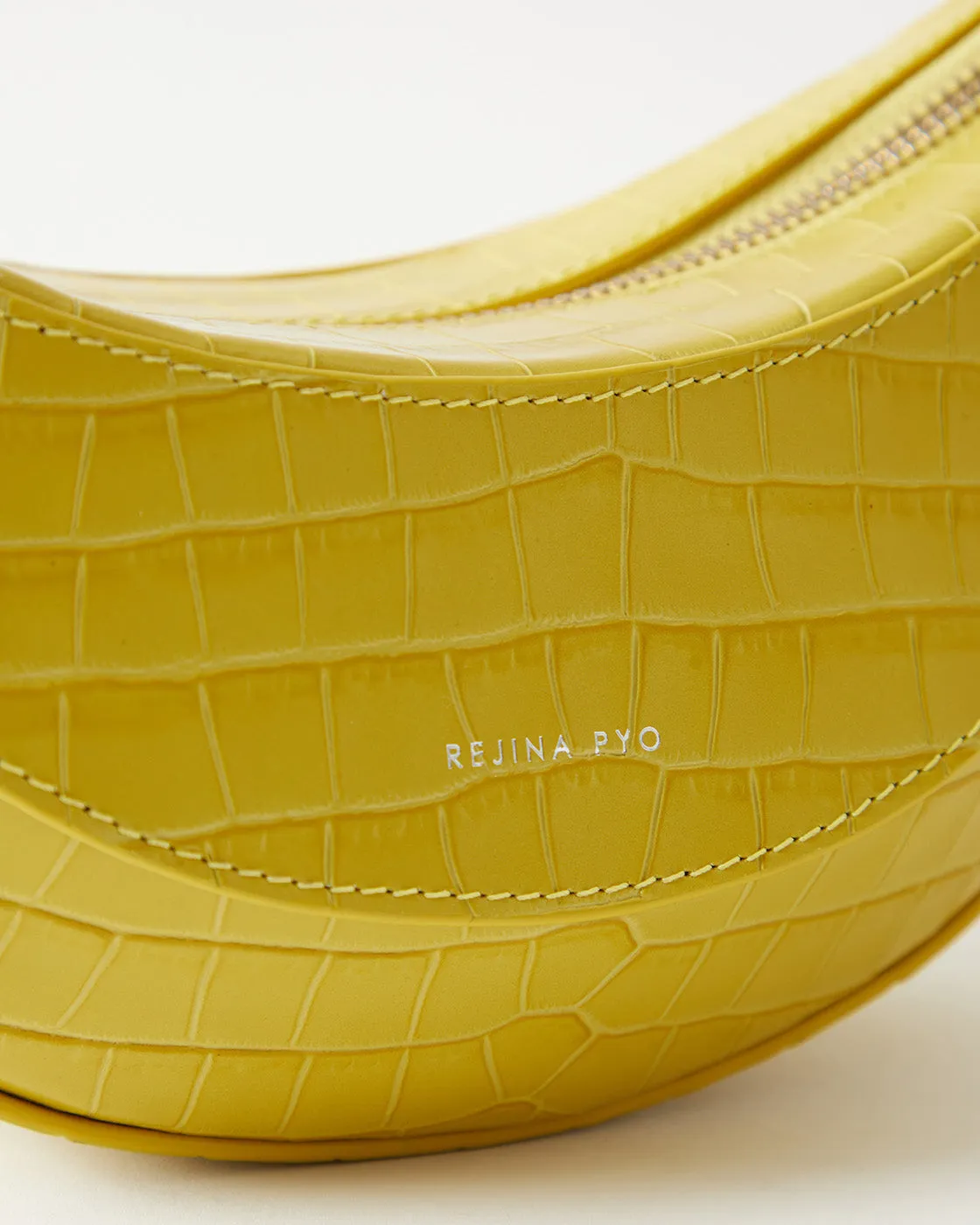 Petite Banana Bag Leather Emboss Croc Yellow