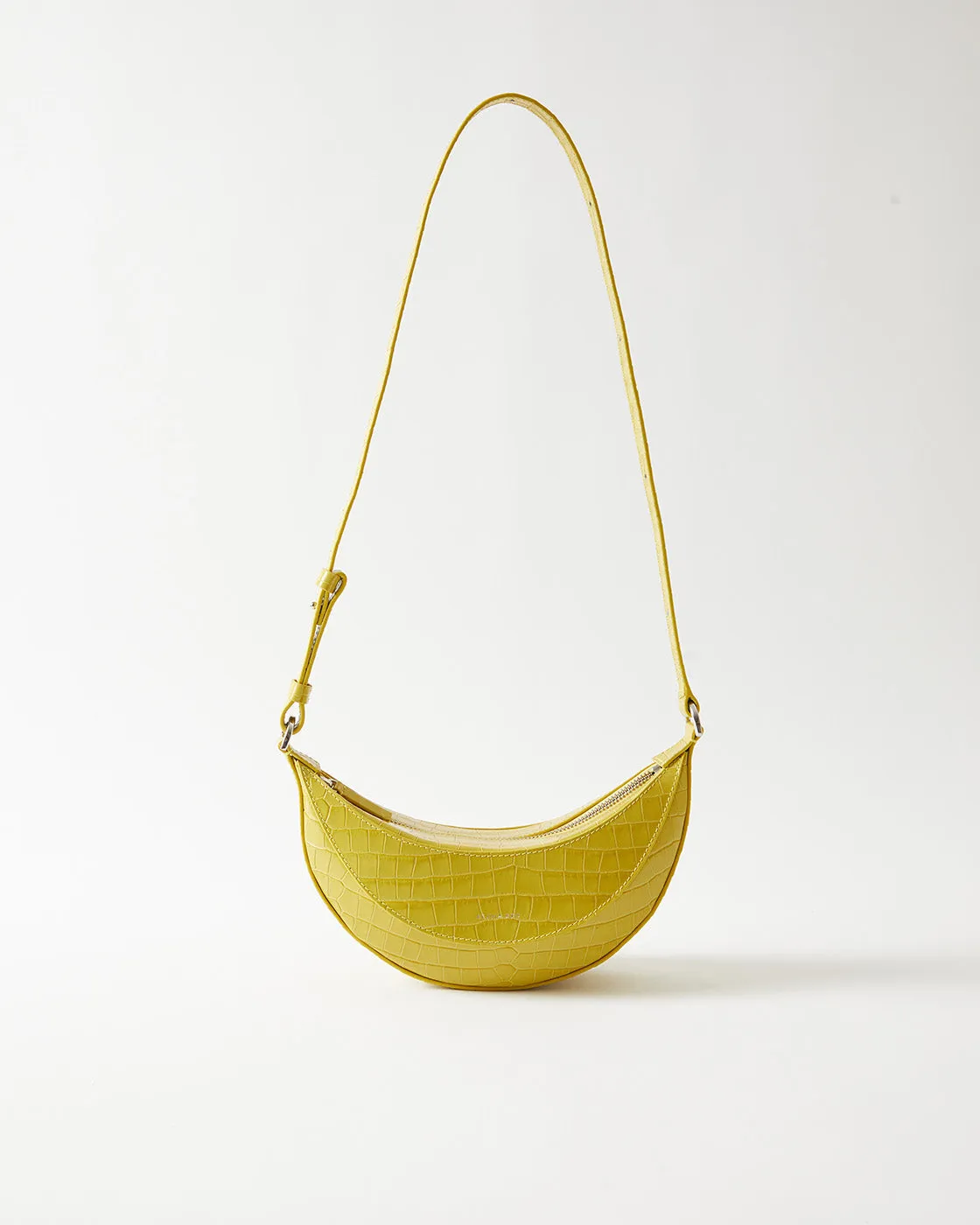 Petite Banana Bag Leather Emboss Croc Yellow