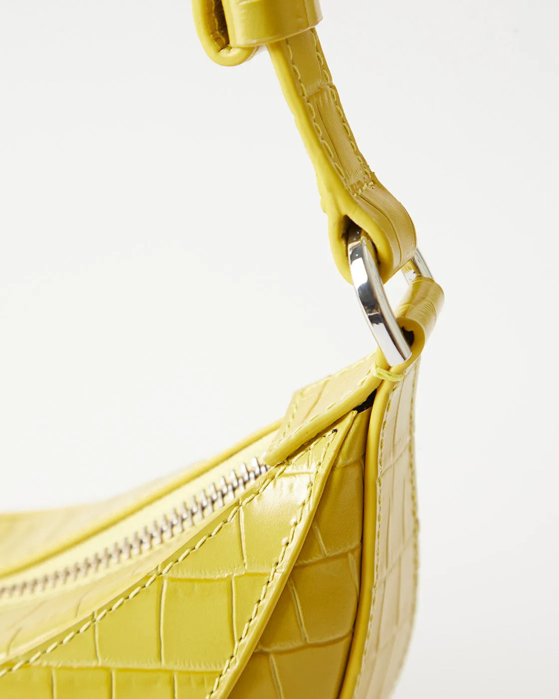 Petite Banana Bag Leather Emboss Croc Yellow