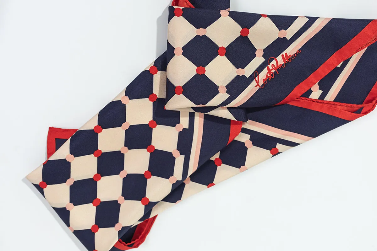 "Checkerboard" Silk  Bandana