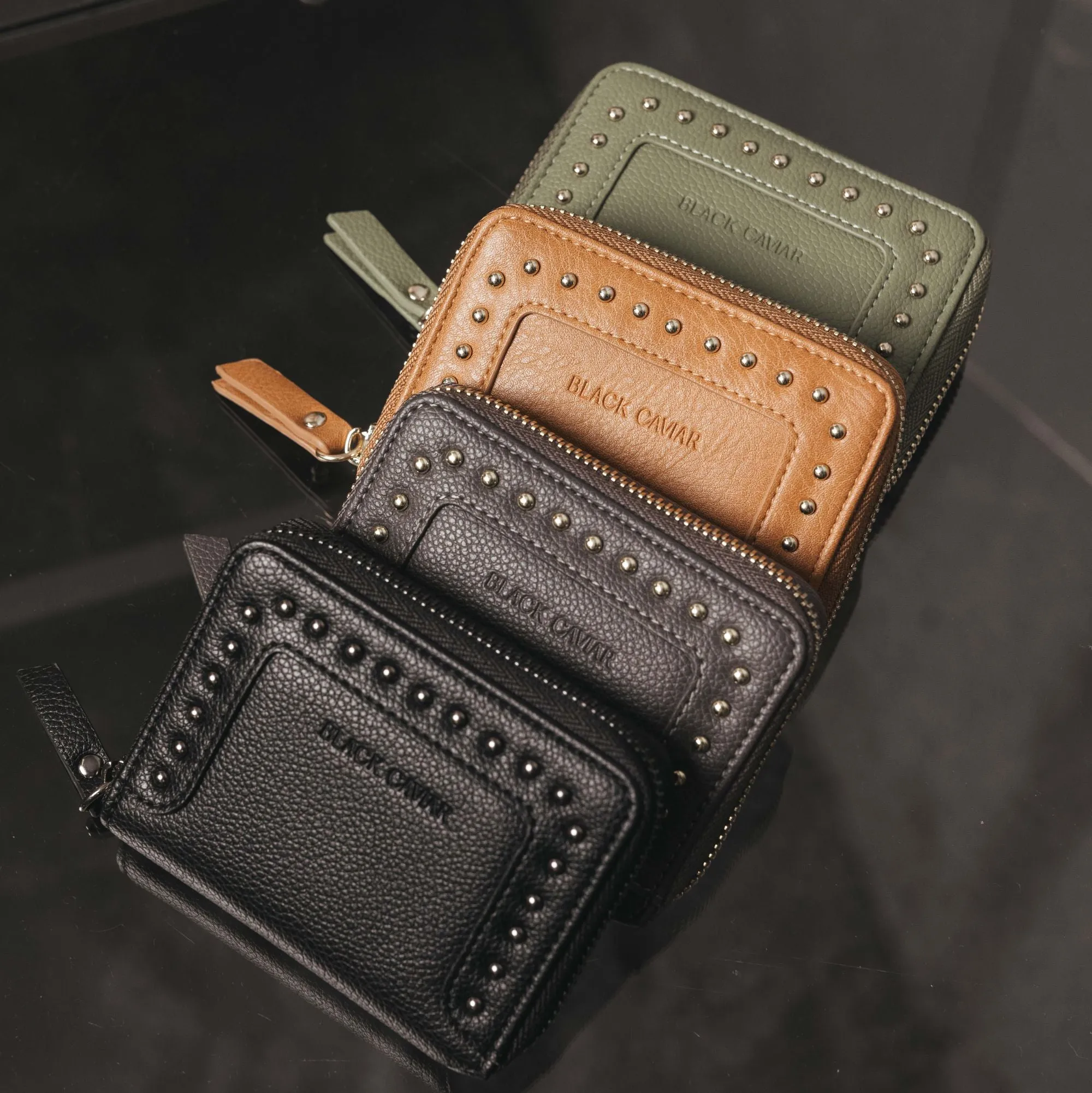 Rebel Black Studded Mini Wallet