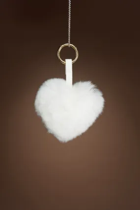 Rex Rabbit Heart Fur Keychain