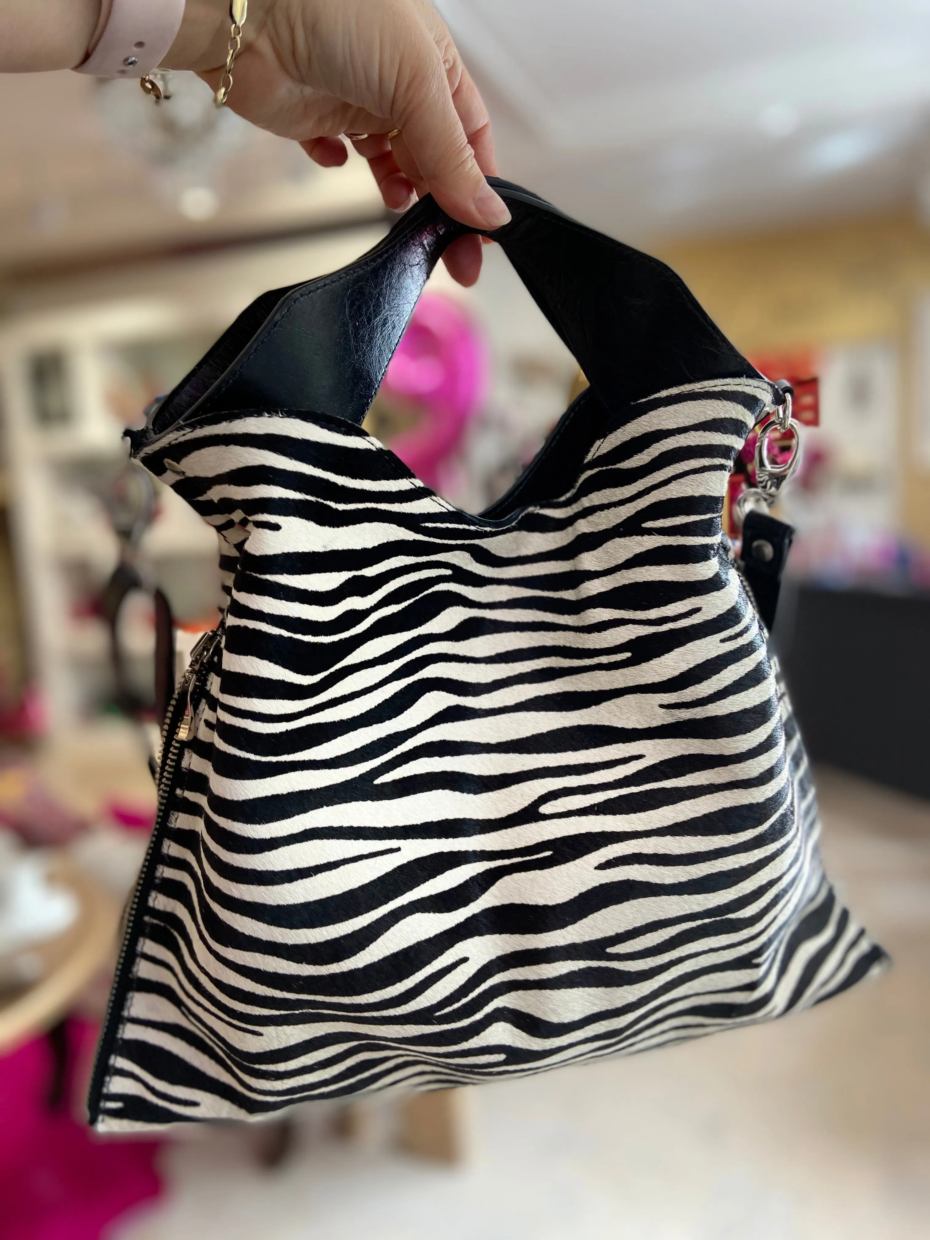 Riche - Zebra Black Handbag