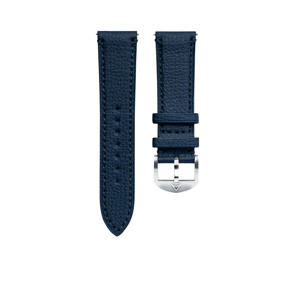 Short Pilot Blue Granolo Leather Strap