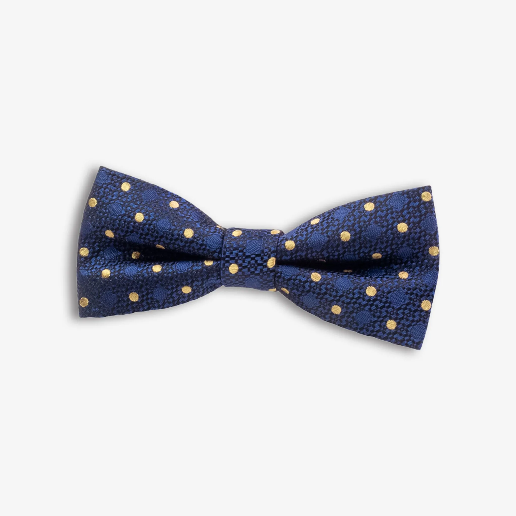 Silk Bow Tie | Navy/Gold Dots