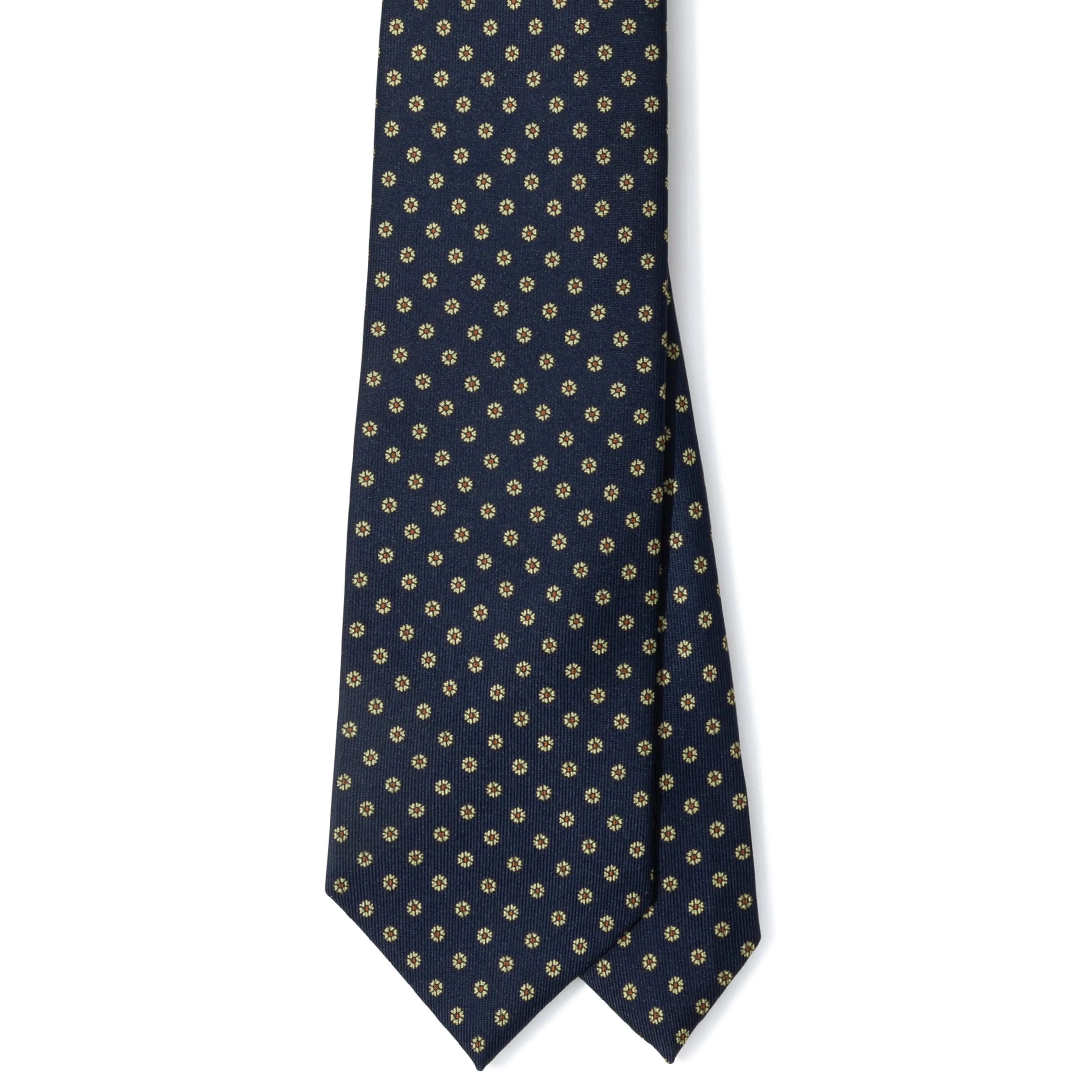 Silk Foulard Print Tipped Tie