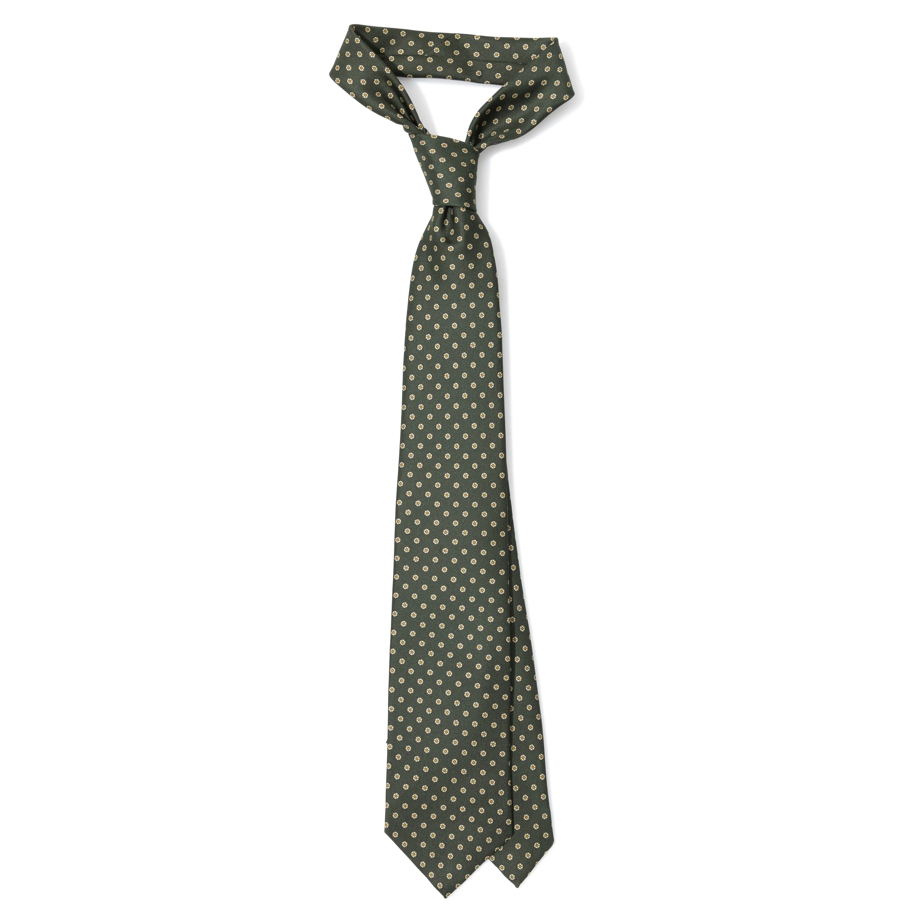 Silk Foulard Print Tipped Tie