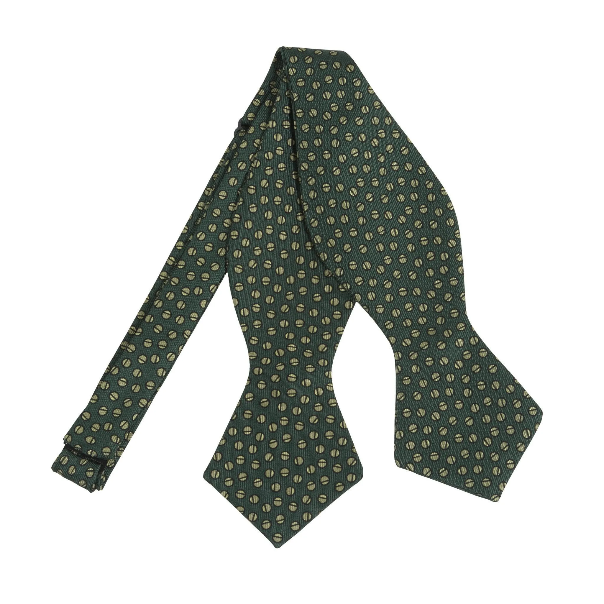 Silk Foulard Split Circle Print Bowtie