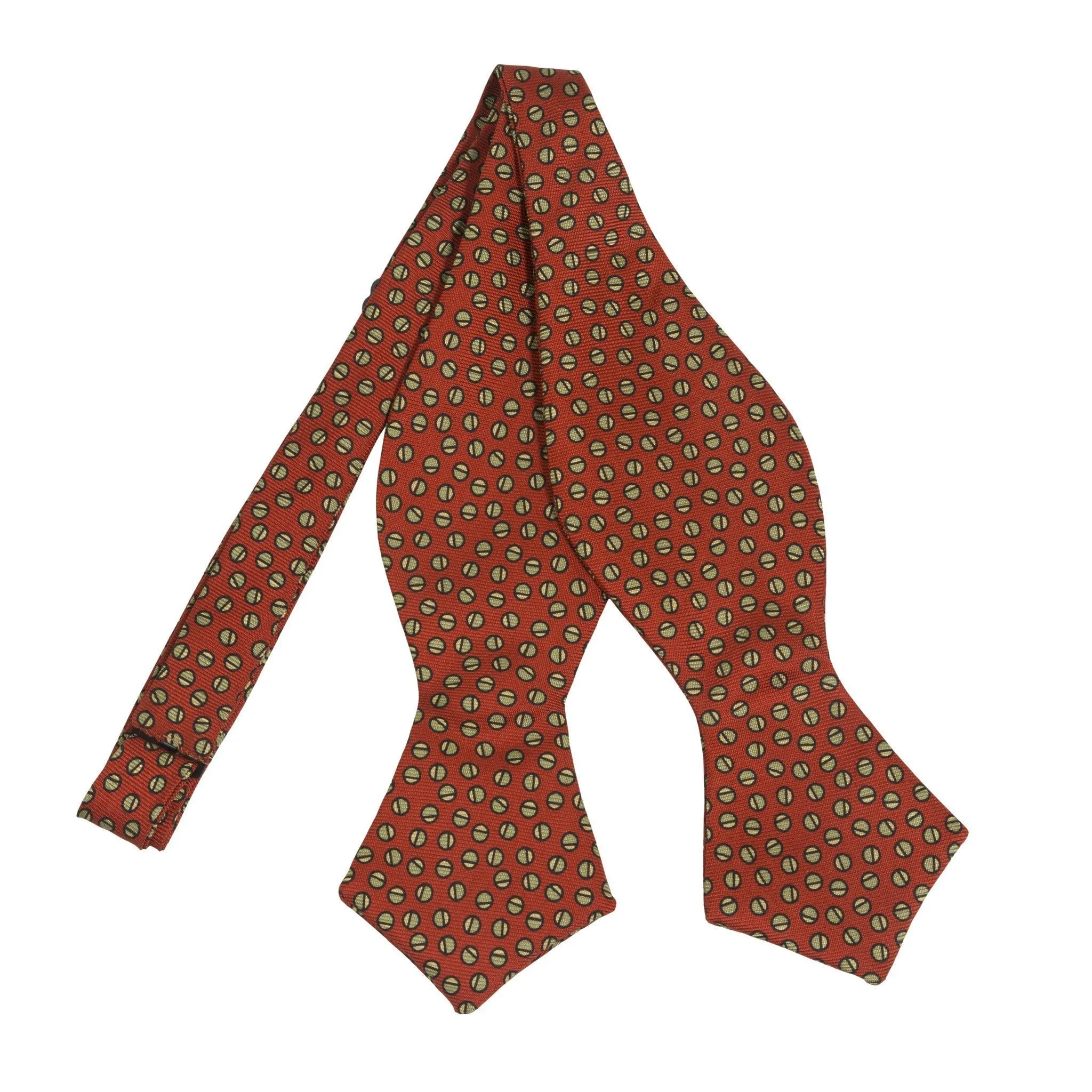 Silk Foulard Split Circle Print Bowtie