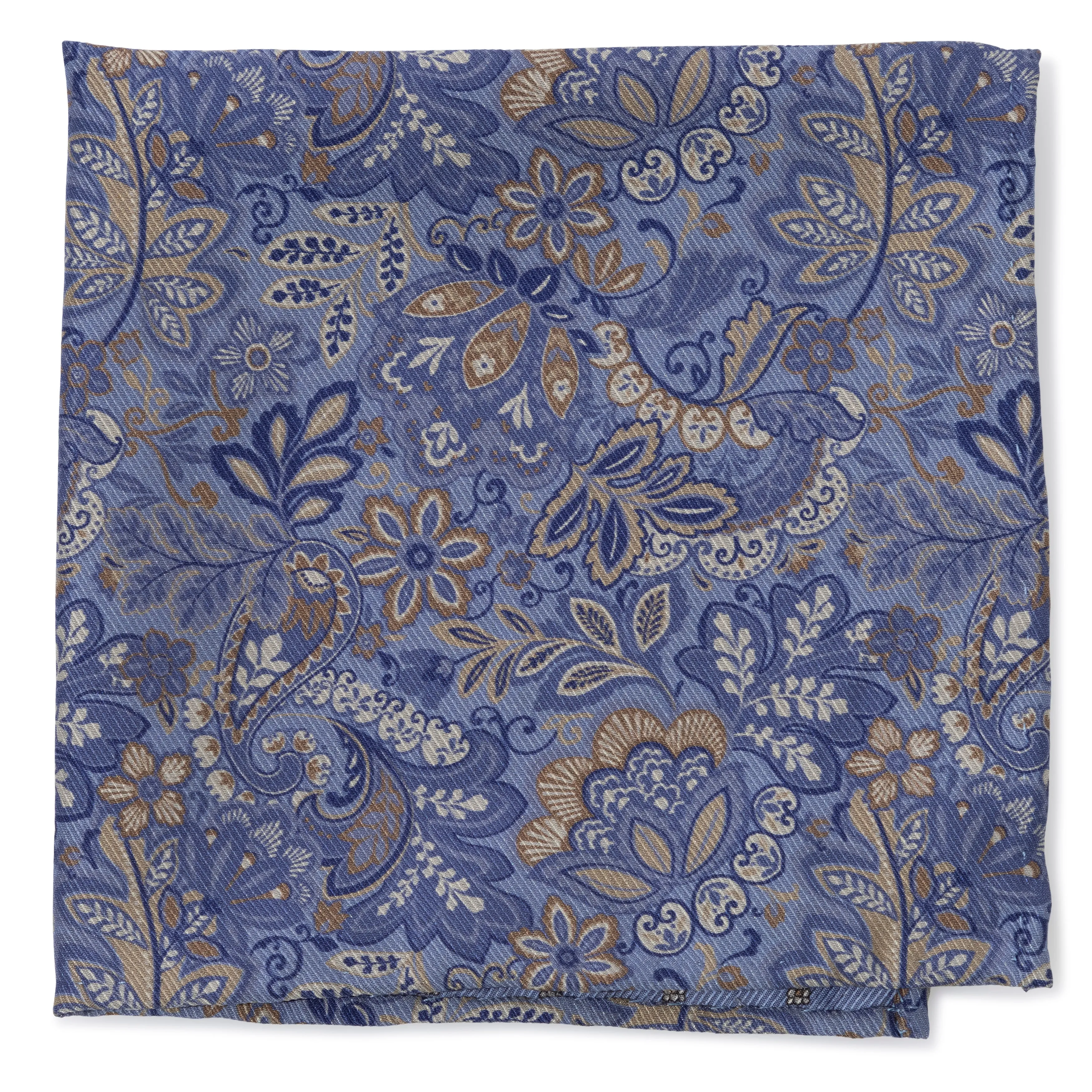 Silk Paisley/Medallion Double Face Pocket Square