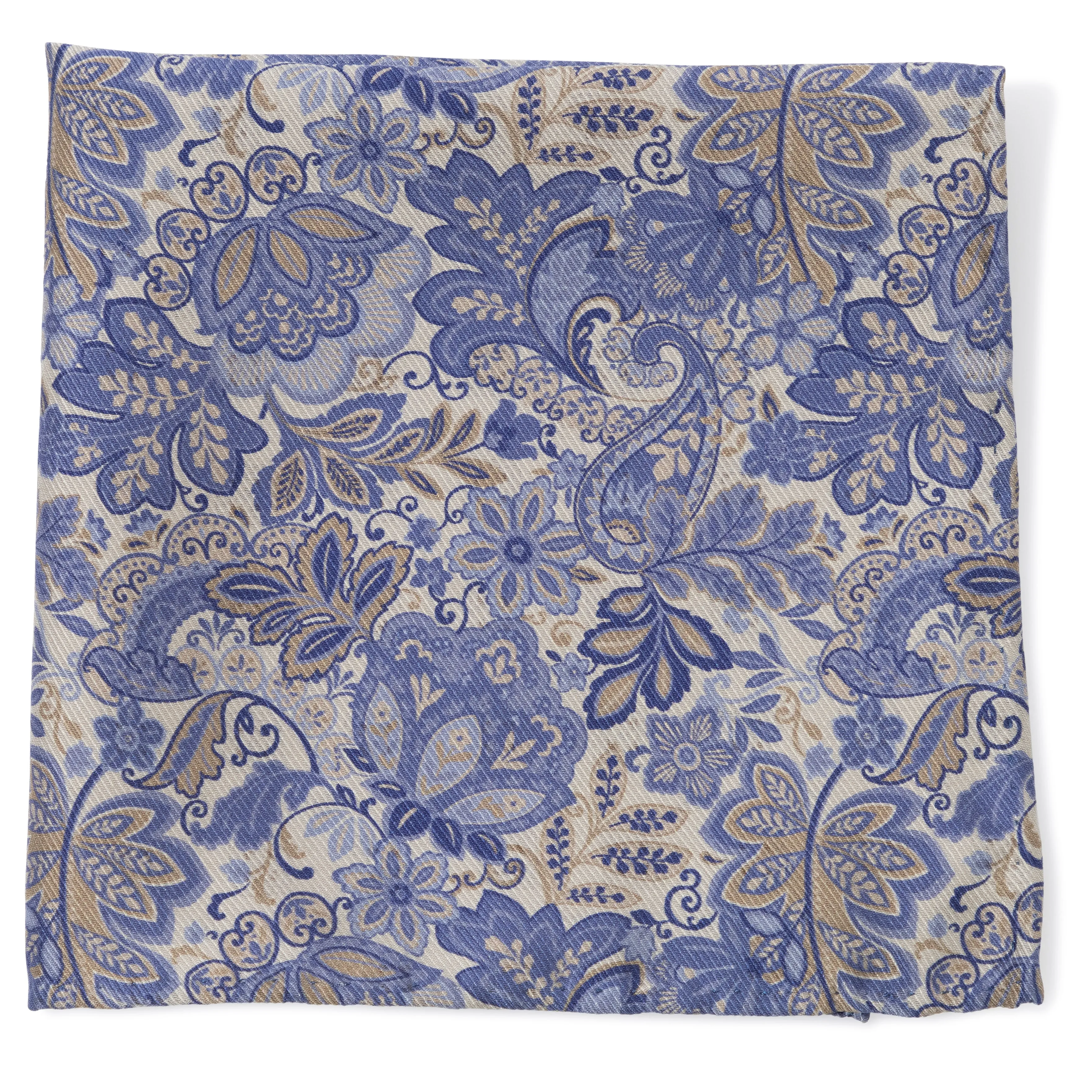 Silk Paisley/Medallion Double Face Pocket Square