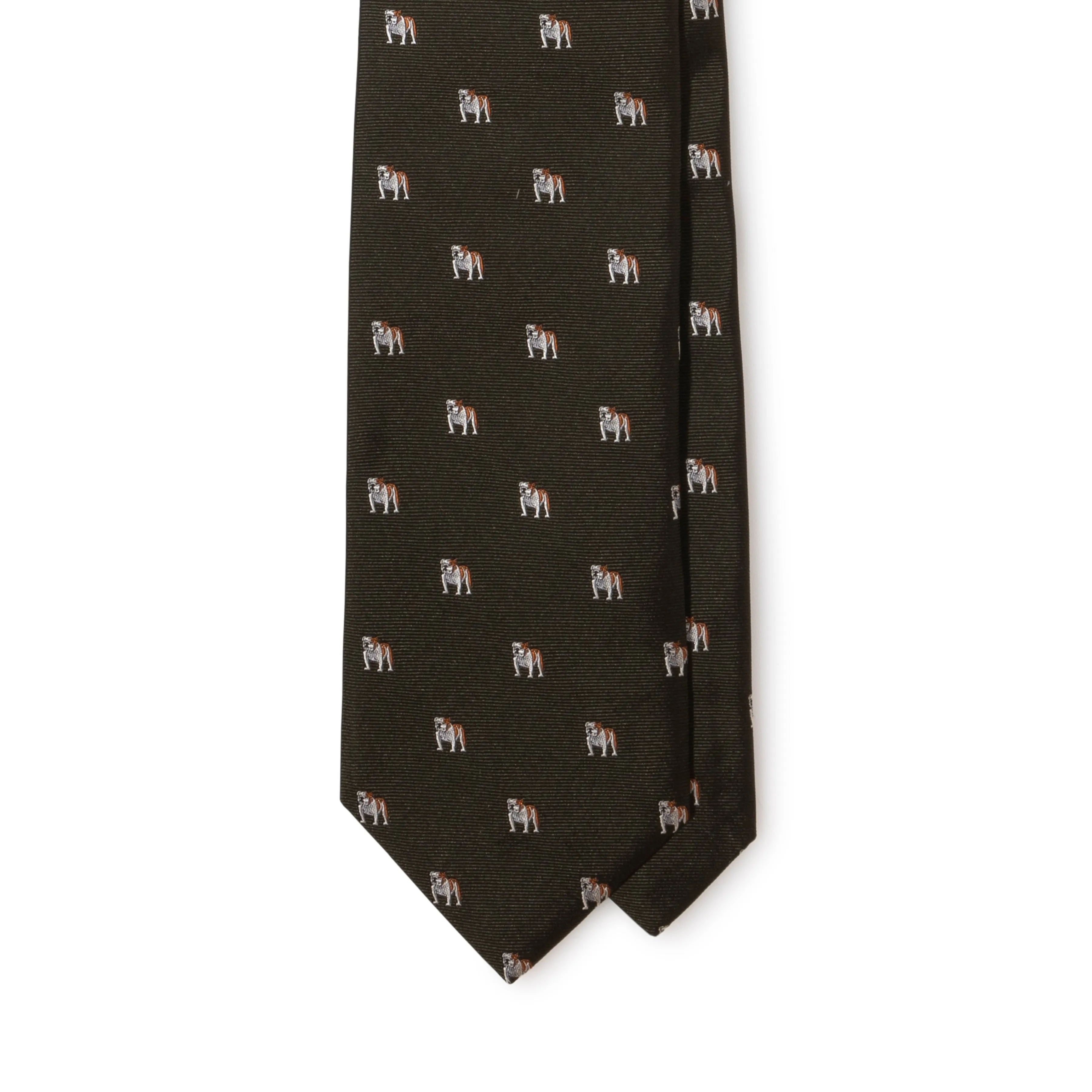 Silk Woven Bulldog Tipped Tie