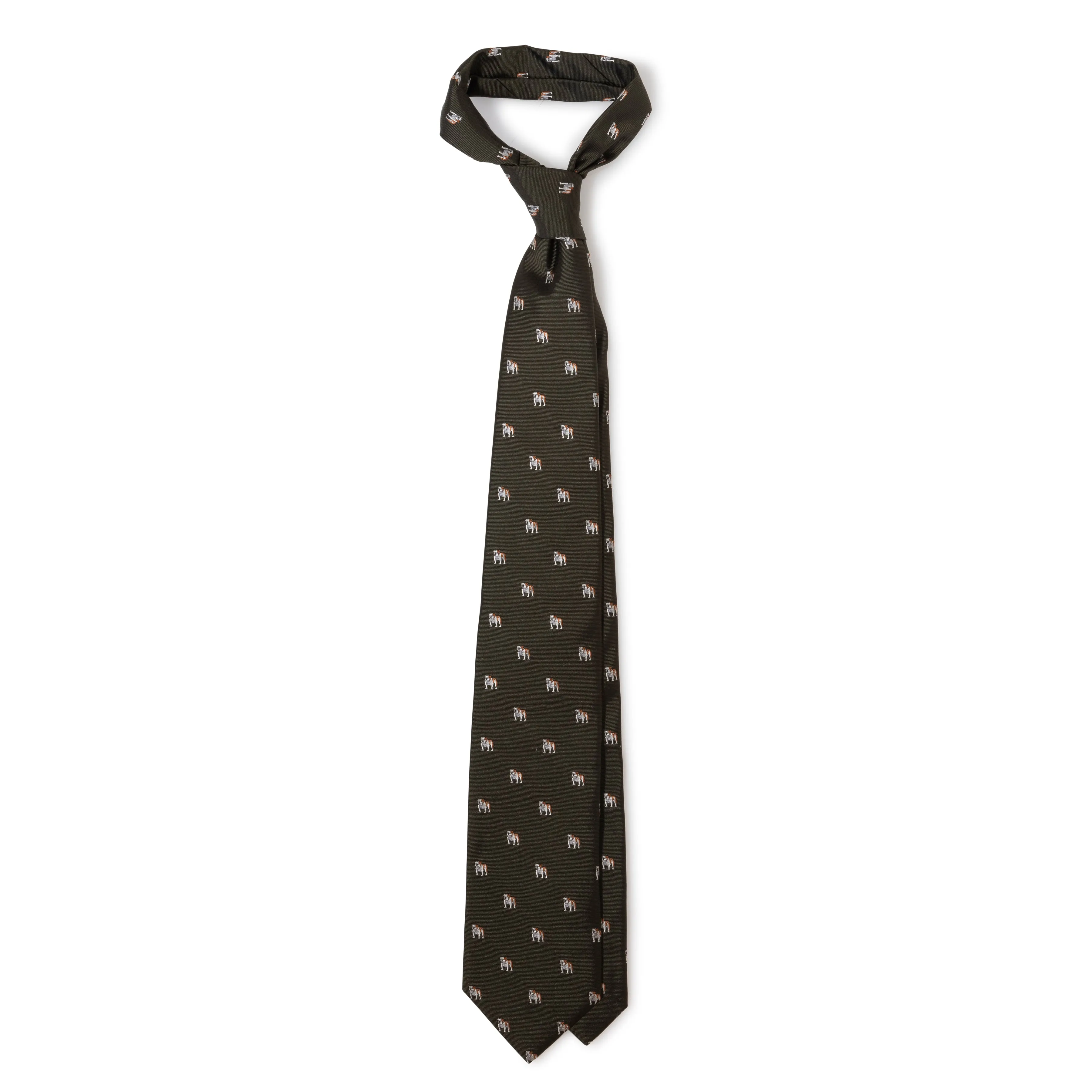 Silk Woven Bulldog Tipped Tie