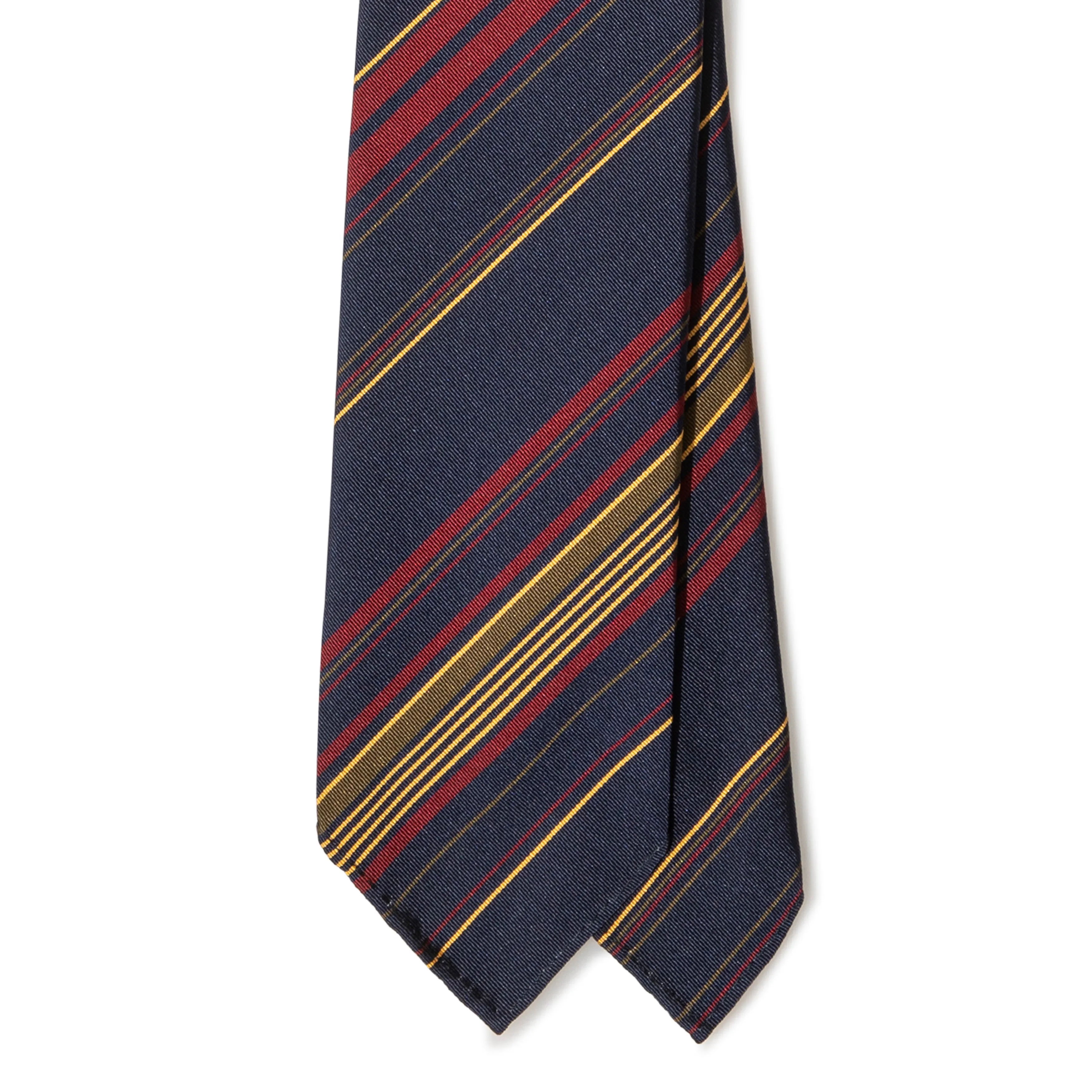 Silk/Cotton Mogador Stripe Hand-rolled Tie